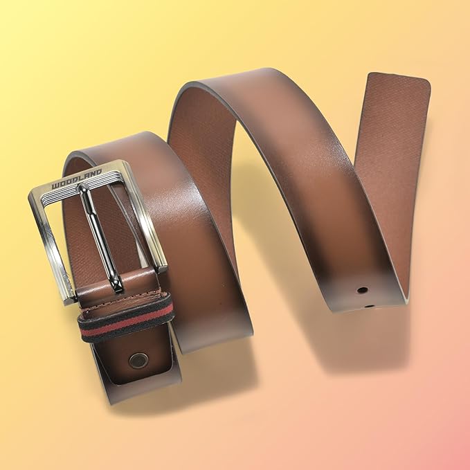 Woodland Men's Genuine Leather Casual Belt (Tan)