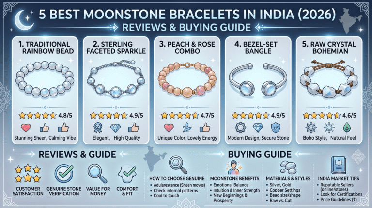 5 Best Moonstone Bracelets in India 2026 - Reviews & Buying Guide