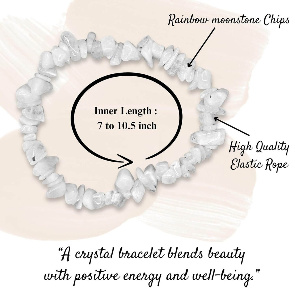 Crystal Heaven Certified Rainbow Moonstone Bracelet - Chip Beads