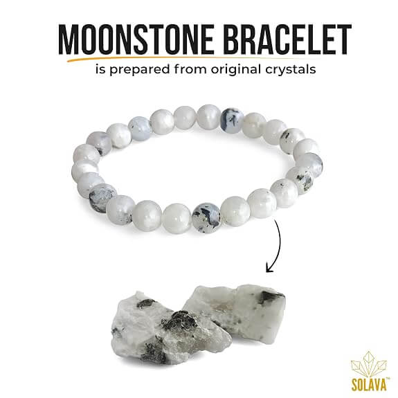SOLAVA Original Rainbow Moonstone Bracelet with Lab Certificate